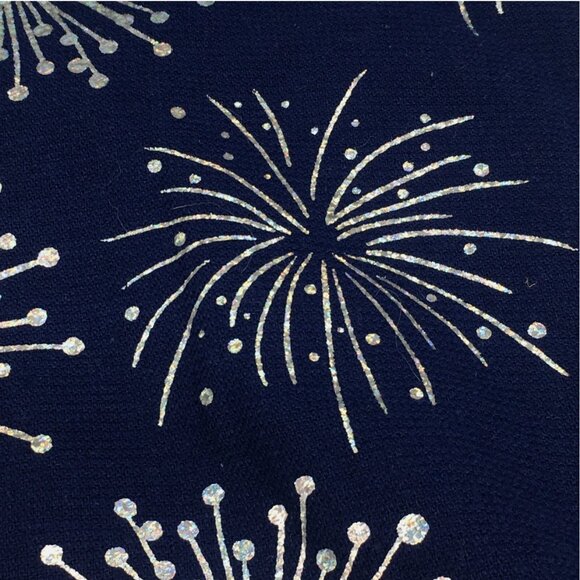 2 pc Williamsburg Fireworks Terry Kitchen Towels Iridescent Silver Foil July 4th - Picture 4 of 8